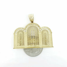 Load image into Gallery viewer, 14k two tone gold last supper pendant charm cubic zirconia fine jewelry 11.2g