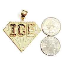Load image into Gallery viewer, New 10k yellow Gold ICE diamond shape word Pendant diamond cut fine jewelry 9.7g
