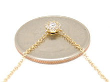 Load image into Gallery viewer, 14k yellow Gold 0.14Ct real Diamond necklace gift jewelry 18" adjustable chain