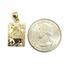 Load image into Gallery viewer, 14k yellow Gold king of hearts Pendant playing card gambling fine jewelry 1.6g