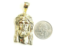 Load image into Gallery viewer, 10k yellow gold Jesus face head pendant charm fine gift religious jewelry 7.9g