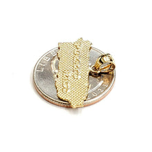 Load image into Gallery viewer, New 14k yellow gold Puerto Rico outline map pendant charm fine gift jewelry 2g