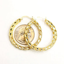 Load image into Gallery viewer, New 10K yellow Gold 1.52" 4mm Turkish hoop Earrings Round fine jewelry 5.7g