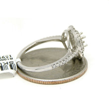 Load image into Gallery viewer, 0.37Ct Natural Diamond 14k White Gold Semi Mount halo Ring round center size 6.5