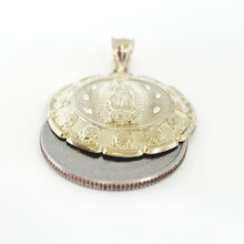 Load image into Gallery viewer, 10k yellow gold round virgin Guadalupe Pendant fine religious jewelry 1.04" 2.1g