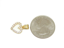 Load image into Gallery viewer, New 14k yellow Gold heart Pendant charm zirconia gift fine jewelry for her 1.2g