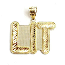 Load image into Gallery viewer, New 10k yellow Gold LIT word Pendant charm diamond cut fine jewelry 6.6g