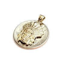 Load image into Gallery viewer, New 14k solid yellow Gold Chief face head Pendant fine jewelry 2.6g