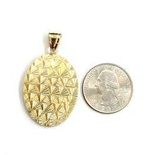 Load image into Gallery viewer, 14k yellow gold oval virgin Mary Guadalupe religious pendant diamond cut 5.8g