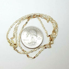 Load image into Gallery viewer, 10K tri color gold 2mm Valentino chain Necklace jewelry gift for her 16" 1.9g