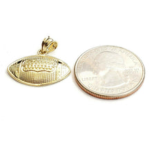 Load image into Gallery viewer, New 10k yellow Gold football Pendant charm sport fine jewelry gift unisex 1.4g