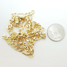 Load image into Gallery viewer, 10K two-tone Gold hollow Figaro Link Chain 5.85mm fine gift jewelry 24" 14.7g