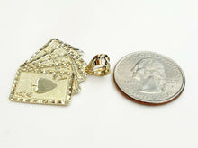 Load image into Gallery viewer, 10k yellow solid Gold playing card Pendant charm casino fine jewelry unisex 3.1g