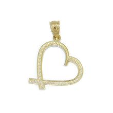 Load image into Gallery viewer, New 14k 2 color Gold heart Pendant charm fine jewelry love gift for her 1.1g