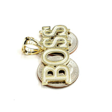 Load image into Gallery viewer, New 10k yellow Gold Boss dollar sign word Pendant charm fine gift jewelry 6.4g