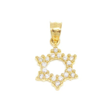 Load image into Gallery viewer, 14k yellow gold star of David Israel pendant cubic zirconia fine jewelry 1.2g