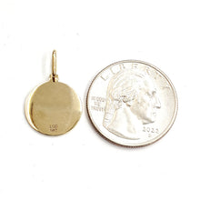 Load image into Gallery viewer, 14k solid yellow Gold round saint Christopher Pendant religious gift 0.60" 2.1g