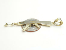 Load image into Gallery viewer, New 10k yellow Gold AK-47 machine gun rifle army Pendant charm fine jewelry 3.8g
