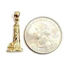 Load image into Gallery viewer, New 14k yellow gold lighhouse pendant charm gift fine jewelry 1.4g