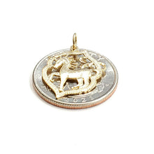 Load image into Gallery viewer, New 14k yellow gold unicorn full body pendant charm gift jewelry fine 1.2g