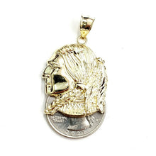Load image into Gallery viewer, New 10k solid yellow Gold Chief face head Pendant diamond cut fine jewelry 4g