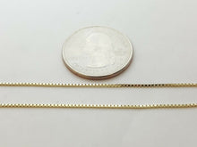Load image into Gallery viewer, Brand New 14K Yellow Gold Square Box Chain Necklace fine gift jewelry 2.5g 24"
