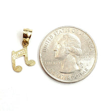 Load image into Gallery viewer, New 14k solid yellow Gold Tiny music sign note Pendant gift fine jewelry 0.6g