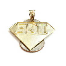 Load image into Gallery viewer, New 10k yellow Gold ICE diamond shape word Pendant diamond cut fine jewelry 9.7g