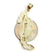 Load image into Gallery viewer, 14k yellow gold Mexico outline map pendant charm fine gift jewelry unisex 5.1g