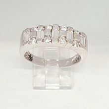 Load image into Gallery viewer, 14k white Gold woman's ring size 8 with cubic zirconia fine jewelry 4.2g