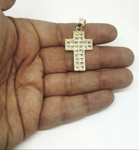 Load image into Gallery viewer, New 14k yellow gold cross Jesus pendant cubic zirconia religious jewelry 6g