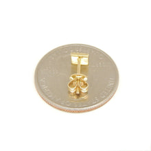 Load image into Gallery viewer, 14k yellow Gold 0.11Ct Round Diamond square stud Earrings Push Back Fastening