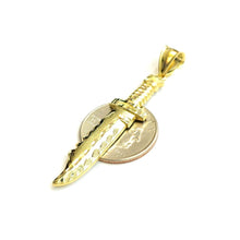 Load image into Gallery viewer, New 10k yellow Gold dagger knife Pendant charm Unisex Gift fine jewelry 3.5g