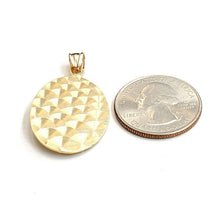 Load image into Gallery viewer, 14k yellow gold oval virgin Mary Guadalupe religious pendant diamond cut 3.8g