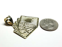 Load image into Gallery viewer, 10k yellow solid Gold playing card Pendant charm casino fine jewelry unisex 8.8g