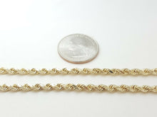 Load image into Gallery viewer, New 10K yellow gold 3.5mm hollow rope chain Necklace fine jewelry unisex 11g 24"