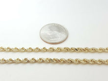 Load image into Gallery viewer, New 10K yellow gold 3.5mm hollow rope chain Necklace fine jewelry unisex 11g 24"