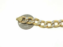 Load image into Gallery viewer, New Men's Women's 10K two tone Gold hollow Cuban Link bracelet 10.75mm 9" 17.3g