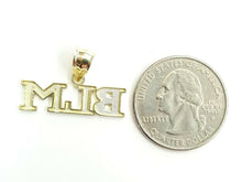 Load image into Gallery viewer, New 10k yellow gold BLM black lives matter pendant charm fine gift unisex 1.6g