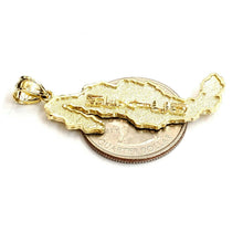 Load image into Gallery viewer, 14k yellow gold Mexico outline map pendant charm fine gift jewelry unisex 5.1g