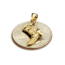 Load image into Gallery viewer, 14KT Yellow Gold Solid 3D Cowboy Boot Cowgirl Western Pendant Fine Jewelry 2.5g