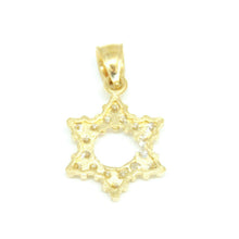 Load image into Gallery viewer, 14k yellow gold star of David Israel pendant cubic zirconia fine jewelry 1.2g
