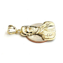 Load image into Gallery viewer, 10k yellow gold Jesus Malverde Narco saint Sinaloa pendant charm fine gift 4g