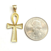 Load image into Gallery viewer, 10k yellow gold Egyptian ankh cross pendant charm fine religious jewelry 1.9g