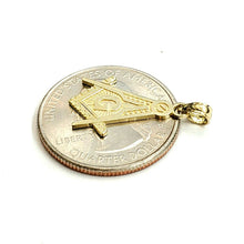 Load image into Gallery viewer, New 10k yellow Gold Freemason Masonic religious Pendant charm fine jewelry 0.9g