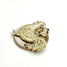 Load image into Gallery viewer, 14k yellow Gold rooster chicken bird Pendant charm diamond cut fine jewelry 2.9g