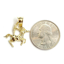 Load image into Gallery viewer, 10k yellow solid Gold Sagittarius Archer Zodiac Sign Pendant fine jewelry 1.4g