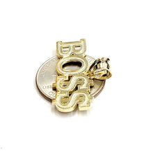 Load image into Gallery viewer, New 10k yellow Gold Boss dollar sign word Pendant charm fine gift jewelry 3.1g