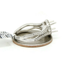 Load image into Gallery viewer, 0.39Ct Natural Diamond 14k White Gold Semi Mount halo Ring round center size 6.5