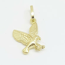 Load image into Gallery viewer, 14k yellow Gold 3D hollow eagle Pendant charm gift for her him fine jewelry 0.9g